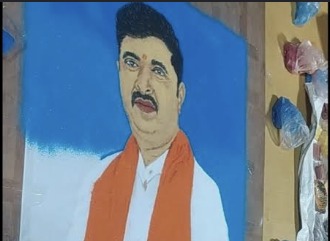 Painted portrait of Hardikbhai Tamaliya